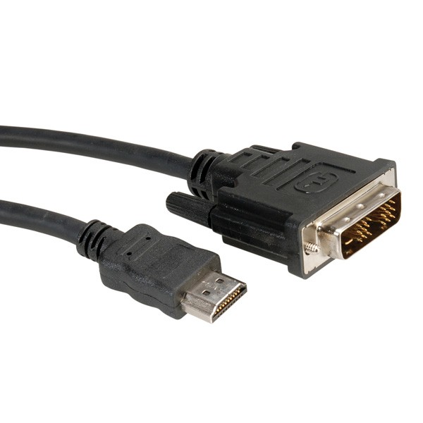 Roline - Adapterkabel - DVI-D männlich zu HDMI männlich - 5 m - abgeschirmt - Grau
