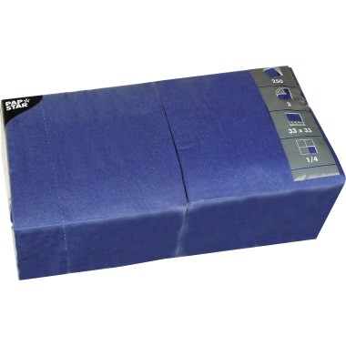 PAPSTAR Serviette 12487 33x33cm 3lagig d.blau 250 St./Pack.
