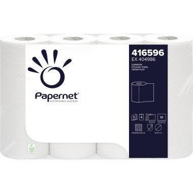 Papernet Küchenrolle 416596 3lagig 51Blatt weiß 4 Rl./Pack.