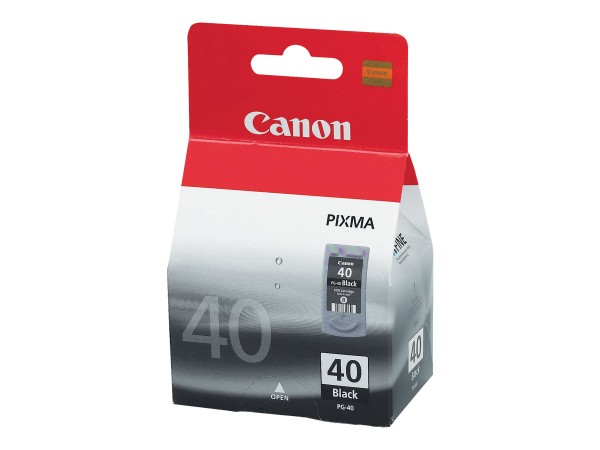 Canon PG-40 - Schwarz - Original - Blisterverpackung - Tintenbehälter - für FAX JX210; PIXMA iP1800, iP1900, iP2600, MP140, MP190, MP210, MP220, MP470, MX300, MX310