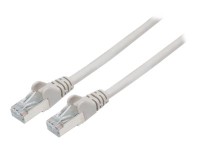 Intellinet Network Patch Cable, Cat7 Cable/Cat6A Plugs, 2m, Grey, Copper, S/FTP, LSOH / LSZH, PVC, RJ45, Gold Plated Contacts, Snagless, Booted, Polybag - Patch-Kabel - RJ-45 (M) bis RJ-45 (M) - 2 m - SFTP - CAT 7 (Kabel) / CAT 6a (Anschlüsse) - halogenfrei, geformt, ohne Haken - Grau