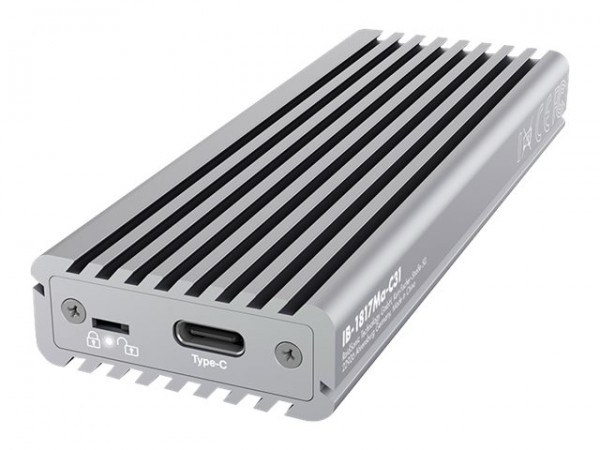 ICY BOX Speichergehäuse mit Datenanzeige - M.2 M.2 NVMe Card - USB 3.1 (Gen 2) - IB-1817MA-C31