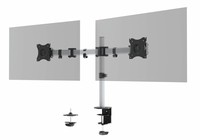 DURABLE SELECT - Befestigungskit (Gelenkarm, Klammer, Spalte, Schraubmontage) - für 2 LCD-Displays - Kunststoff, Aluminium, Stahl - Silber - Bildschirmgröße: 33-68.6 cm (13