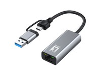 LevelOne Adapter USB-C -> RJ45 10/100/1000 USB-A 3.0 gr - Adapter - Digital/Daten