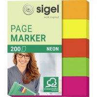 SIGEL Haftmarker Neon HN655 12x50mm 200Bl. sortiert 5 St./Pack.