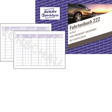 Avery Zweckform Fahrtenbuch 222 DIN A6 quer 40Blatt