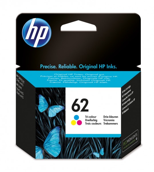HP 62 - 4.5 ml - Farbe (Cyan, Magenta, Gelb) - Original - Tintenpatrone - für Envy 55XX, 56XX, 76XX; Officejet 200, 250, 252, 57XX, 8040