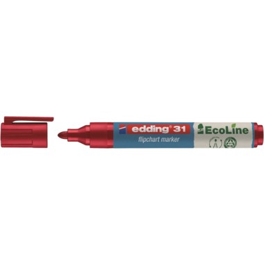 edding Flipchartmarker 31 EcoLine 4-31002 1,5-3mm Rundspitze rot