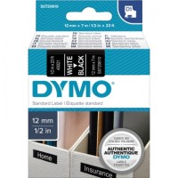 DYMO D1 - Selbstklebend - Weiß auf Schwarz - Rolle (1,2 cm x 7 m) 1 Kassette(n) Etikettenband - für LabelMANAGER 100, 160, 210, 220, 260, 280, 300, 360, 420, Wireless PnP; LabelPOINT 250