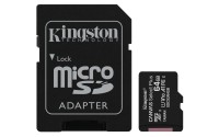 Kingston Canvas Select Plus - Flash-Speicherkarte (microSDXC-an-SD-Adapter inbegriffen) - 64 GB - A1 / Video Class V10 / UHS Class 1 / Class10 - microSDXC UHS-I