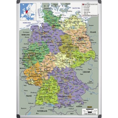 Bi-office Magnettafel MAP0101002 Deutschlandkarte 120x90cm
