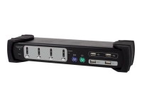 Equip Dual Monitor 4-Port Kombo KVM Switch - KVM-/Audio-/USB-Switch - 4 x KVM port(s) - 1 lokaler Benutzer - Desktop