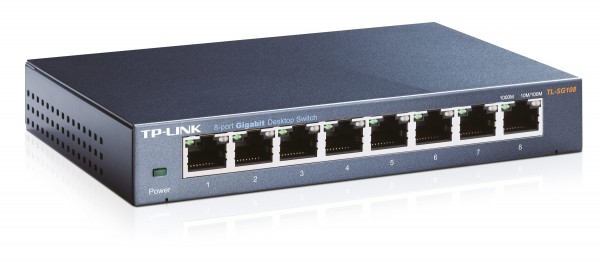 TP-Link TL-SG108 8-port Metal Gigabit Switch - Switch - unmanaged - 8 x 10/100/1000 - Desktop