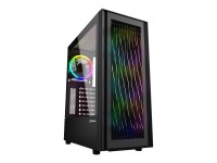 Sharkoon RGB Wave - Tower - ATX - Seitenteil mit Fenster (gehärtetes Glas) - keine Spannungsversorgung - USB/Audio
