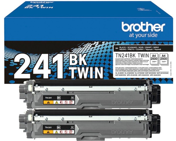 Brother TN241BK - 2er-Pack - Schwarz - original - Tonerpatrone - für Brother DCP-9015, DCP-9020, HL-3140, HL-3150, HL-3170, MFC-9140, MFC-9330, MFC-9340