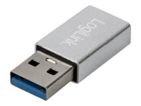 LogiLink - USB-Adapter - USB (M) zu USB-C (W) - USB 3.2 Gen 1 - 5 V - 3 A - 3.4 cm - Silber