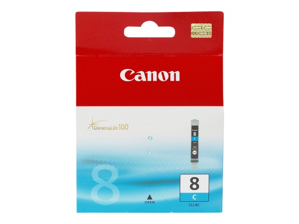 Canon CLI-8C - 13 ml - Cyan - Original - Tintenbehälter - für PIXMA iP3500, iP4500, iP5300, MP510, MP520, MP610, MP960, MP970, MX700, MX850, Pro9000