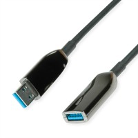 Roline - USB-Verlängerungskabel - USB Typ A (M) zu USB Typ A (W) - USB 3.2 Gen 1 - 10 m - Active Optical Cable (AOC) - Schwarz