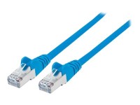 Intellinet Network Patch Cable, Cat7 Cable/Cat6A Plugs, 20m, Blue, Copper, S/FTP, LSOH / LSZH, PVC, RJ45, Gold Plated Contacts, Snagless, Booted, Polybag - Patch-Kabel - RJ-45 (M) bis RJ-45 (M) - 20 m - SFTP - CAT 7 (Kabel) / CAT 6a (Anschlüsse) - halogenfrei, geformt, ohne Haken - Blau