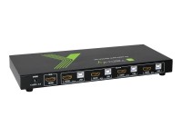 Techly 4x1 USB HDMI KVM Switch 4Kx2K - KVM-/Audio-/USB-Switch - 4 x KVM/Audio - 1 lokaler Benutzer - Desktop