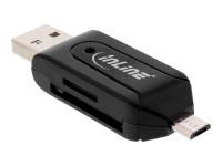 InLine OTG Dual - Kartenleser (SD, microSD, SDXC, microSDXC) - micro USB 2.0 / USB 2.0