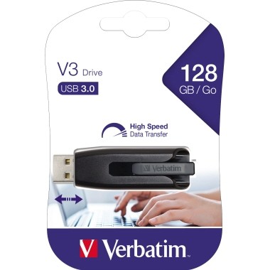 Verbatim Store 'n' Go V3 - USB-Flash-Laufwerk - 128 GB - USB 3.0 - Schwarz