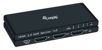 Equip Ultra-Slim 2-Port HDMI 2.0 Splitter - HDMI - 2x HDMI - 3840 x 2160 Pixel - Schwarz - Aluminiu