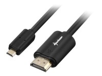 Sharkoon - HDMI mit Ethernetkabel - mikro HDMI (M) bis HDMI (M) - 1.5 m - abgeschirmt - Schwarz - 4K Unterstützung