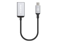 Manhattan USB-C to HDMI Cable, 4K@60Hz, 5 Gbps (USB 3.2 Gen1 aka USB 3.0), 15cm, Black, Male to Male, Three Year Warranty, Polybag - Adapterkabel - 24 pin USB-C männlich zu HDMI weiblich - 15 cm - Schwarz - aktiv, unterstützt 4K 60 Hz (3840 x 2160)
