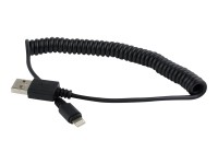 Cablexpert - Lightning-Kabel - USB männlich zu Lightning männlich - 1.5 m - abgeschirmt - Schwarz - geformt, Spirale